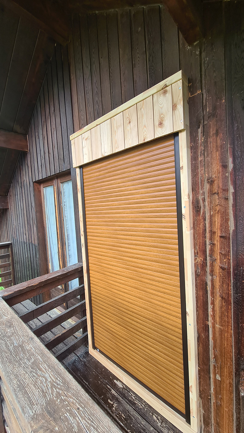 Porte vitrée bois + Volet roulant