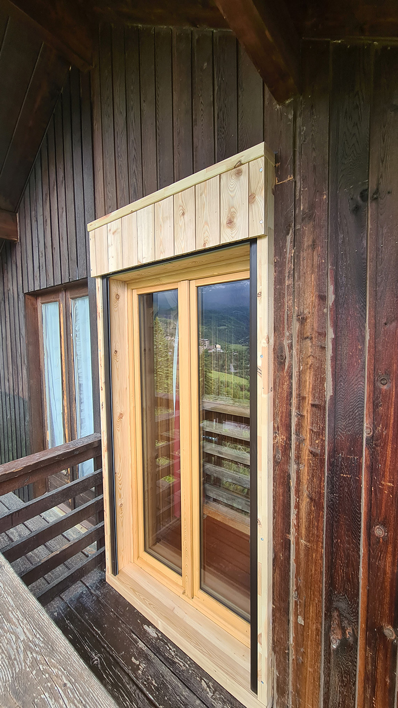 Porte vitrée bois + Volet roulant